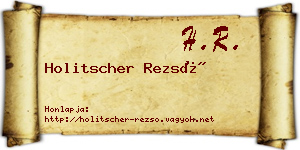 Holitscher Rezső névjegykártya